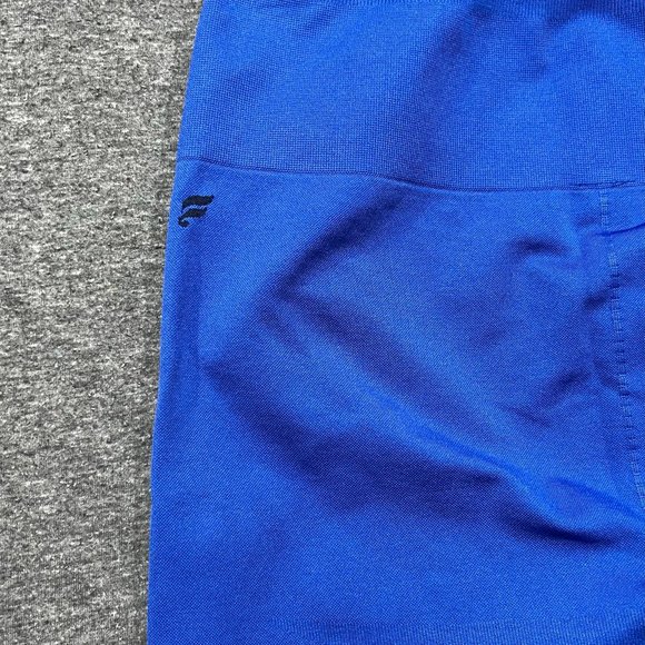 Fabletics Blue Mosaic High Waisted 7/8 Seamless Leggings Mesh Panels No Tag Sz S - Picture 3 of 10